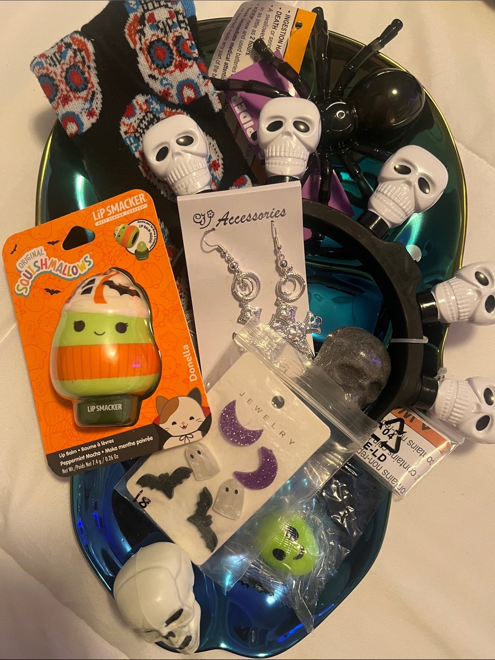 Kids Accessories Halloween Skull Headband and Lip Balm Set - New